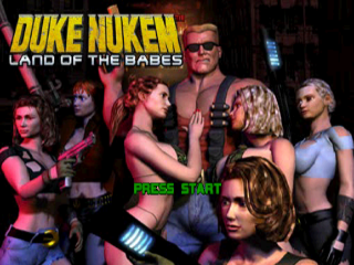 Duke Nukem Land of the Babes title screen for Playstation